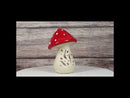 Whimsical Cottage Magic Red Toadstool Mushroom Ceramic Votive Candle Holder
