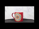 Red Muladhara Root Chakra Zen Flower Of Life Mandala Circle Ceramic Mug Cup