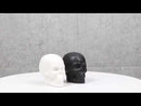 Matte Black And White Sugar Skulls Salt And Pepper Shakers Set Ceramic