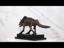 Faux Taxidermy Triceratops Dinosaur Fossil Figurine On Museum Display Base Stand