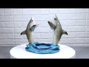 Ocean Marine Byron Bay Twin Great White Sharks Rising Above Water Wine Holder