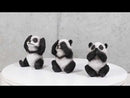 Set Of 3 See Hear Speak No Evil Whimsical Giant Panda Bears Mini Figurines