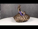 Beautiful Mermaid Sitting On Giant Sea Shell Decorative Jewelry Box Figurine
