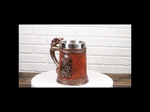 Dragon Barrel Mug with Sword Handle | Ebros Gift