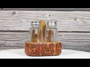 Southwestern Native American Indian Eagle Feathers Glass Salt Pepper Shakers Set