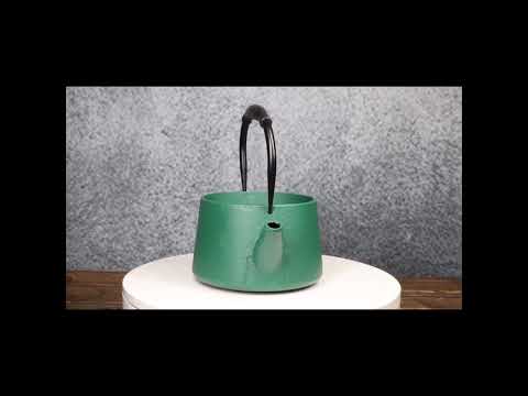 Matte Green Straight Edge Cast Iron Teapot 33oz | Ebros Gift