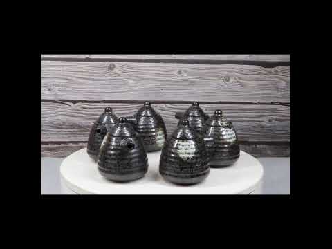 Charcoal grey Japanese soy sauce dispensers set of six