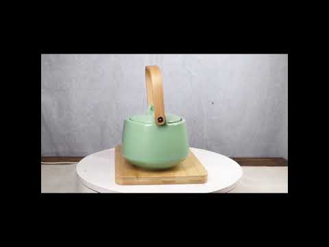 Matte Pastel Green Porcelain 22oz Teapot And 2 Tea Cups With Bamboo Tray Set