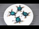 Set Of 4 Nautical Blue Sea Turtles Ocean Marine Wall Hanger Decor Tree Ornaments