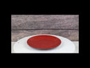 Set Of 6 Traditional Solid Red Black Melamine Salad Appetizer Round Plates 7"D