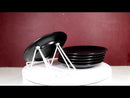 Pack Of 6 Square Black Silk Melamine Condiments Sauce Dipping Bowl or Dishes