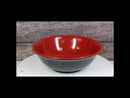 Set Of 6 Red And Black Round Medium Pasta Soup Salad Rice Melamine Bowls 9"D
