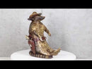 Western Cowboy Armadillo with Sheriff Gun Hat Badge Cell Phone Holder Figurine