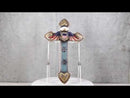 Turquoise Rustic Western US Coast Guard Eagle Wings Crest Anchors Wall Cross