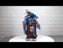 Spell Caster Metallic Ocean Dragon Perching On Necromancy Skull Books Figurine