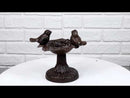 Cast Iron Rustic Whimsical Two Birds On Tree Bird Feeder Bath Small Sculpture