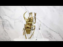 Medium Gold Resin 3 Horned Rhinoceros Beetle Wall Decor Or Tabletop Figurine