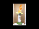 Large Fairy Garden Orange Meringue Crooked Toadstool Mushroom Figurine 23"H
