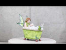 Whimsical Green Fairy Bathing in Tub With Pixie Frog Figurine By Amy Brown