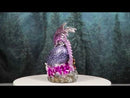 Purple Mother Dragon Guarding LED Faux Crystals Egg With Hatchlings Figurine