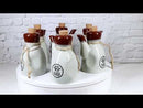 Shoyu Calligraphy White Tenmoku Porcelain Soy Sauce Dispenser Flask 7oz Set Of 6