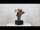 Rustic Wild Forest Woodland Wapiti Elk Deer Bust Trophy Figurine With Base Stand