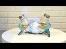 Nautical Ocean Marine Blue Crab Salt And Pepper Shakers Holder Figurine Set