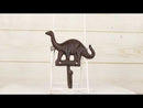 Pack Of 3 Cast Iron Rustic Jurassic Long Neck Brachiosaurus Dinosaur Wall Hooks