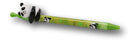 Pack Of 8 Panda Bear Cub Climbing On Bamboo Green Ballpoint Ball Black Ink Pens