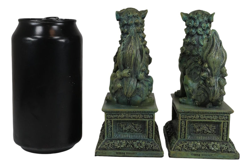 Ebros Chinese Forbidden Palace Guardian Pair Fu Foo Dogs Lions Figurine Bookends Set