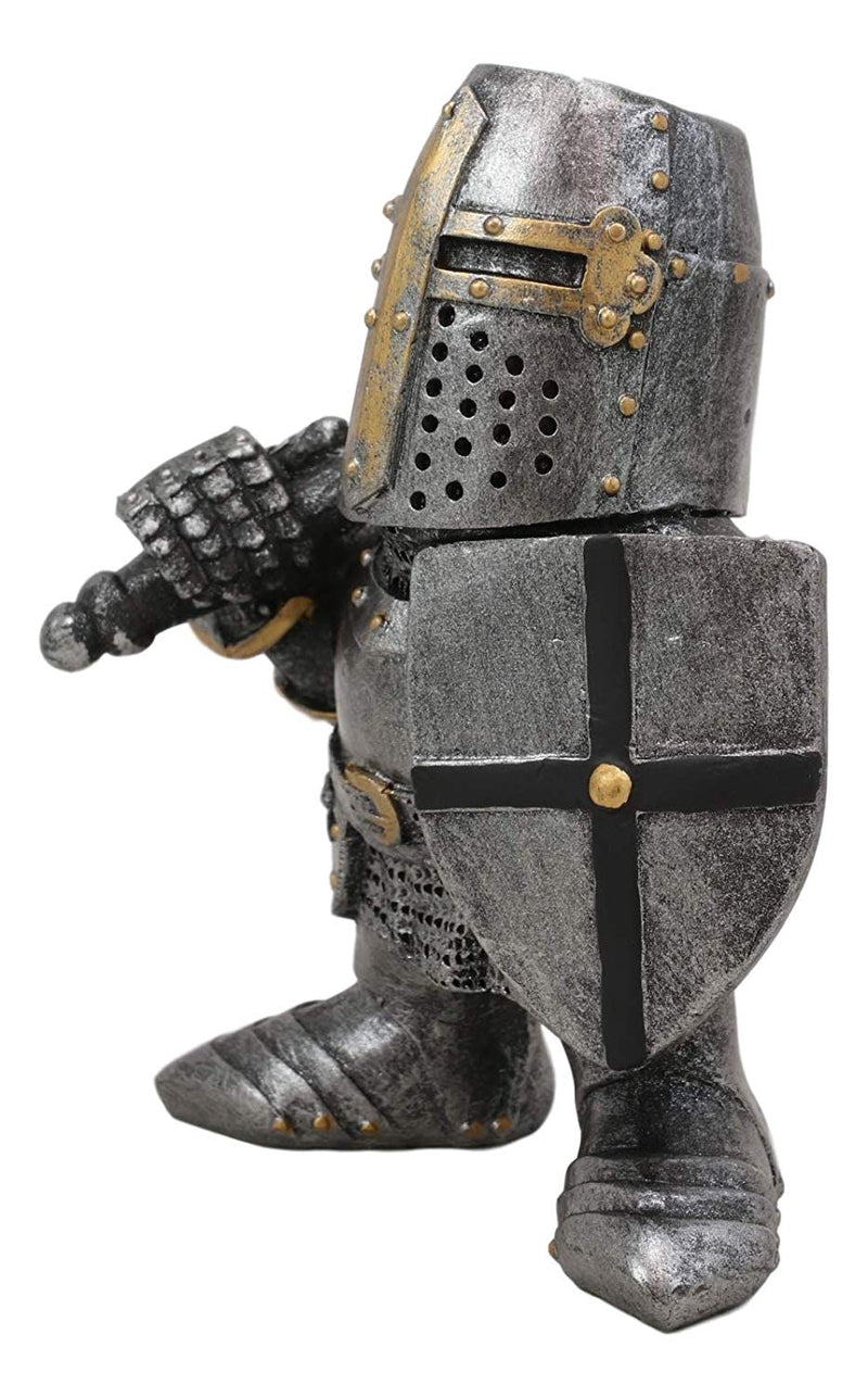 Ebros Gift Anime Chibi Renaissance Medieval Knight of The Cross Templar Crusader Figurine 4.5" Tall Suit of Armor Miniature European Knights Sculpture Decor (Set of 4 Templar Knights)