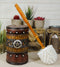 Country Rustic Western Star Faux Tooled Leather Lace Toilet Brush And Holder Set