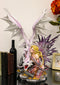 Large 22.75"H Red Reptile Fairy With Roaring White Dragon By Treasures Statue