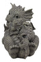 Ebros Garden Dragon Family Mommy and Me Time Statue 8" Long Cute Baby On Mother's Bosom Dragons Faux Stone Resin Finish Figurine Fantasy Home Decor