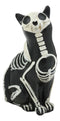 Ebros Day of The Dead Bone Skeleton Cat Statue Halloween X-Ray Decor Collectible Crazy for Cats Figurine (Male Cat)
