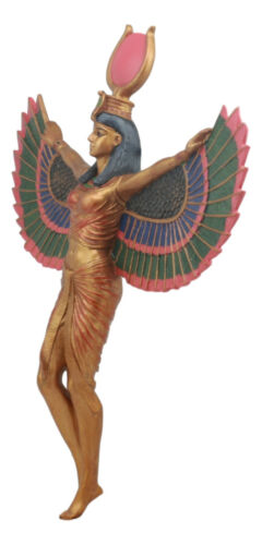 Ancient Egyptian Goddess Isis With Open Wings Wall Decor Isis Ra Deity Plaque - Ebros Gift