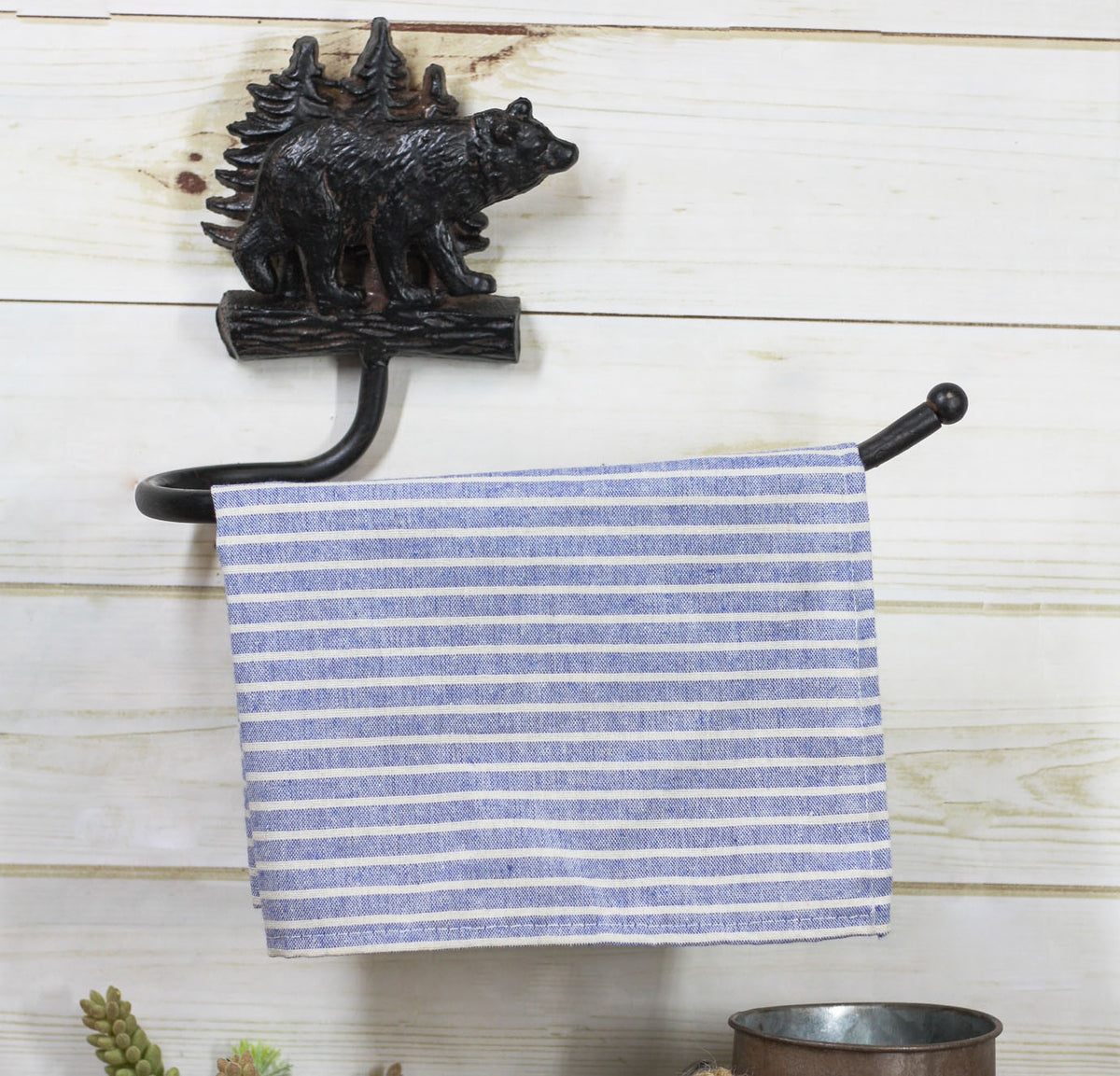 Ebros Whimsical Black Bear Toilet Paper Holder Bathroom Wall Decoration 8.25"H
