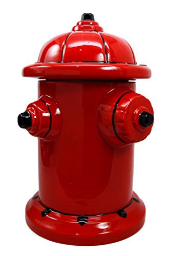 Ebros Gift Ceramic Fire Hydrant Treat Cookie Jar Decorative Figurine 10"H