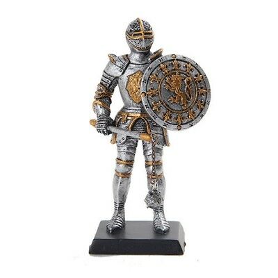 Ebros 5 Inch Medieval Knight with Sword and Round Shield Statue Figurine