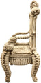 56"H Fantasy Underworld White Walker Skeleton Spines & Bones Skull Throne Chair