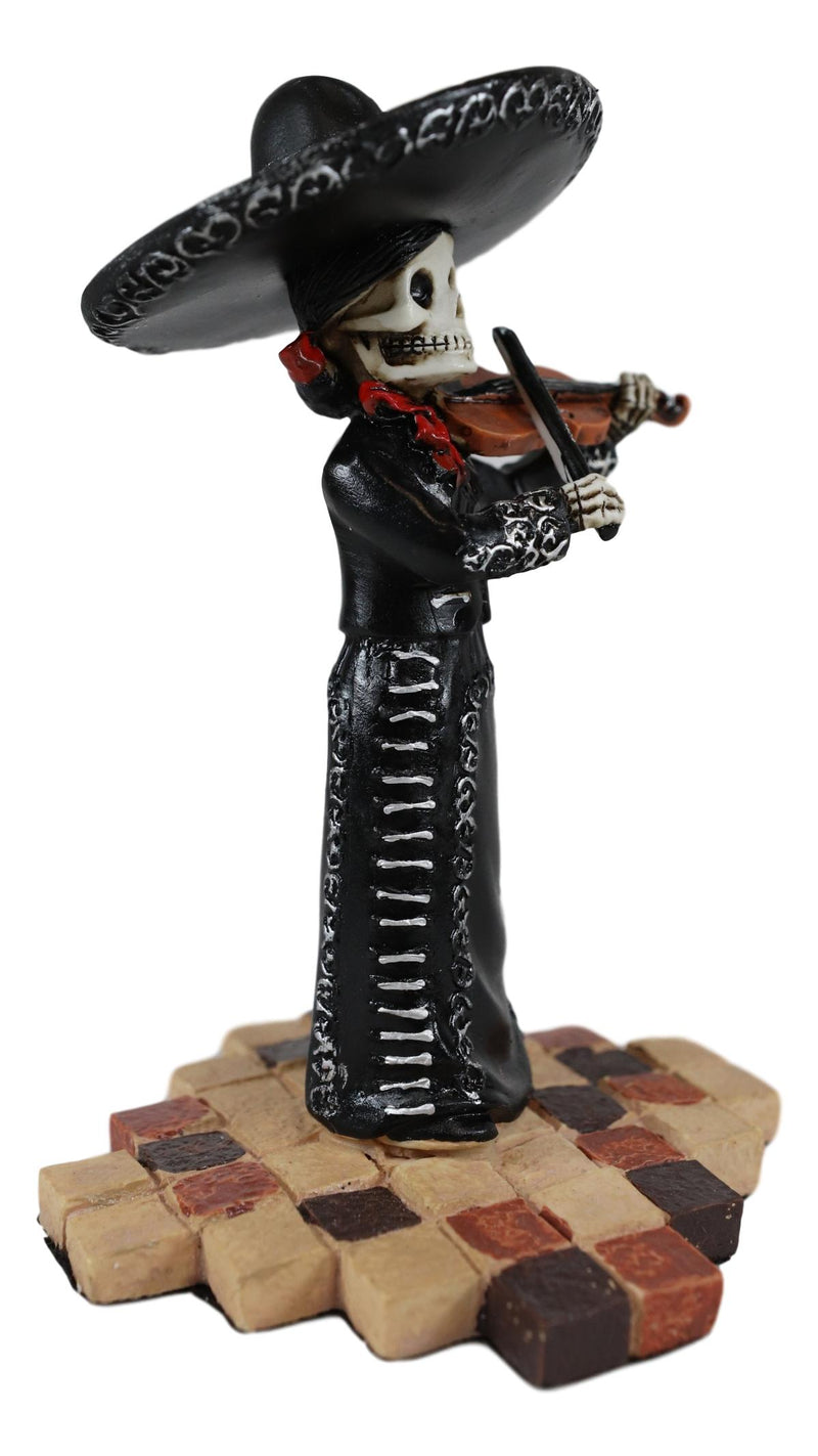 Mariachi Band Lady Skeleton Folk Music Violinist Figurine Day Of The Dead Decor