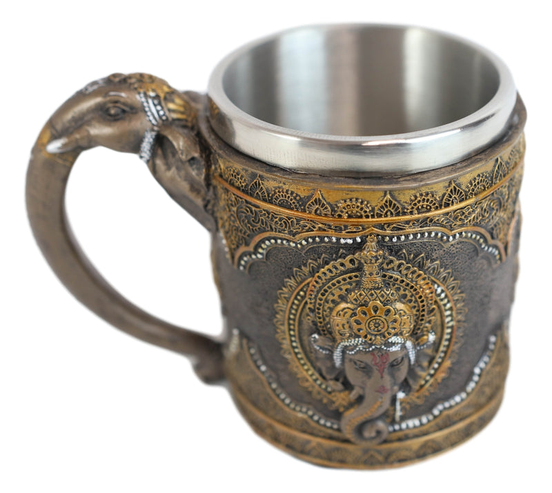 Hindu God Of Success Lord Ganesha Ganapati Coffee Mug With Elephant Trunk Handle