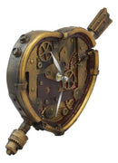 Ebros Valentine's Steampunk Cupid Arrow Pierced Heart Decorative Wall Clock