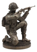 WW2 Soldier Taking Aim Statue 8.75"Tall Military Rifle Unit Infantry Figurine