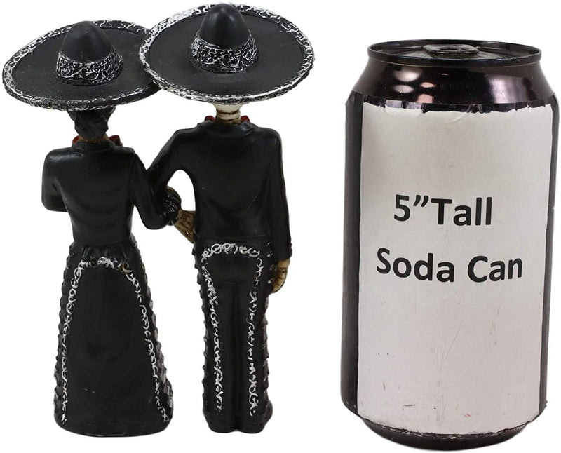 Ebros DOD Wedding Bride and Groom Mariachi Skeleton Couple Figurine 5.5" Tall