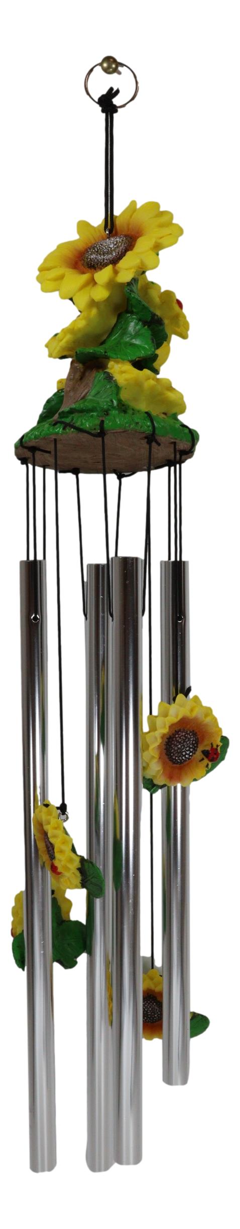 Ebros Spring Sunflowers Bloom Resonant Relaxing Wind Chime Patio Garden