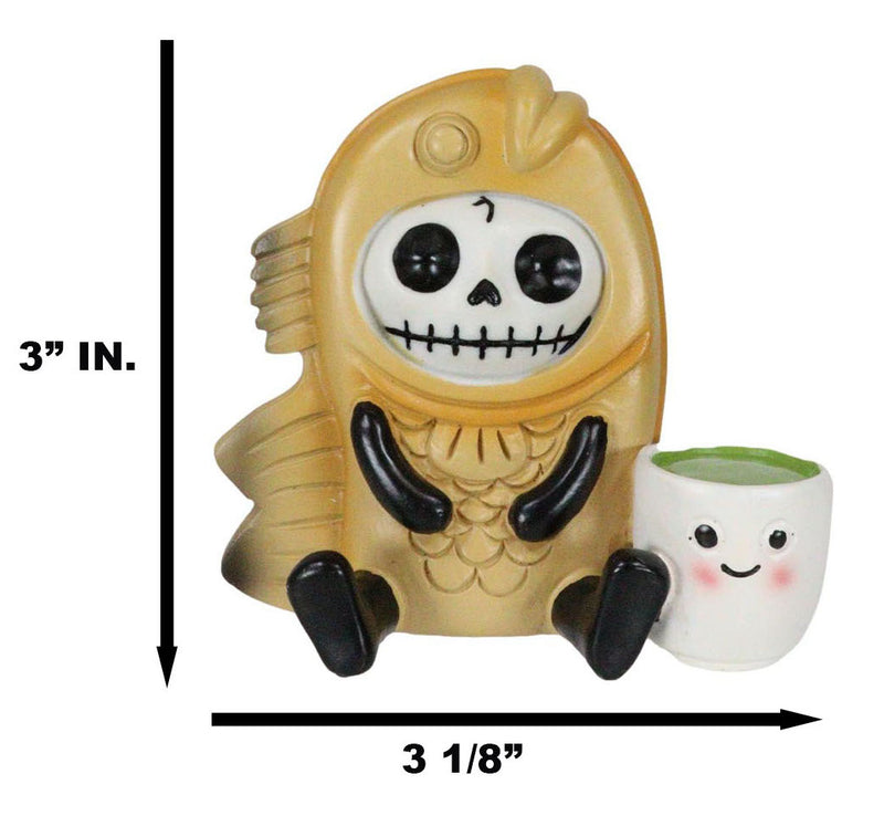 Furry Bones Taiyaki Japanese Fish Cake With Tea Skeleton Furrybones Figurine