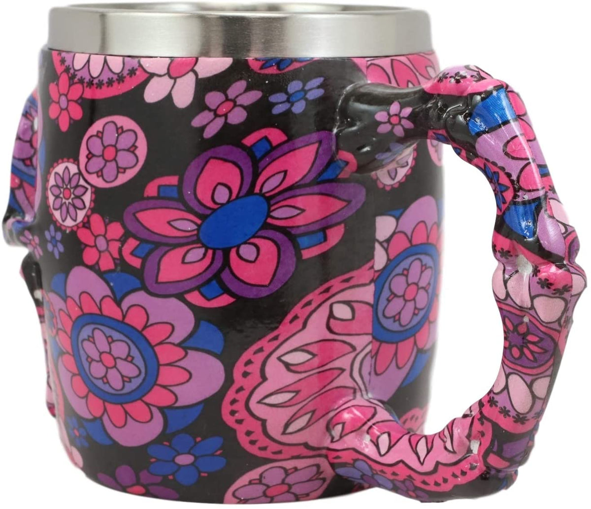 Ebros Gothic Day of The Dead Sugar Skull Coffee Mug 13Oz Novelty Tankard Cup
