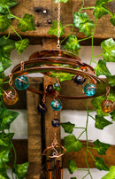 Ebros Gift Spiral Galaxy Copper Metal Wind Chime With Colorful Marbles Resonant Outdoor Patio Garden Decor Accessory