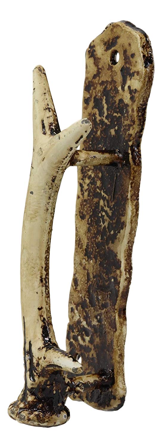 Ebros Set of 2 Western Rustic Deer Antlers Door Pull Handle Hardware Pack of 2 Left and Right Sides Decorative Accent 8" High for Barn Doors Entrance Main Cabin Lodge Country Home Antler Accent